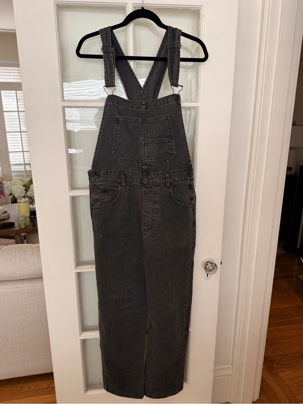 We The Free Ziggy Charcoal Black Denim Overalls